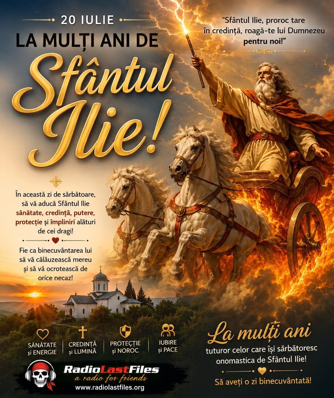 Îți doresc o zi binecuvântată de Sfântul Ilie, cu sănătate, liniște sufletească și oameni frumoși alături! 🙏